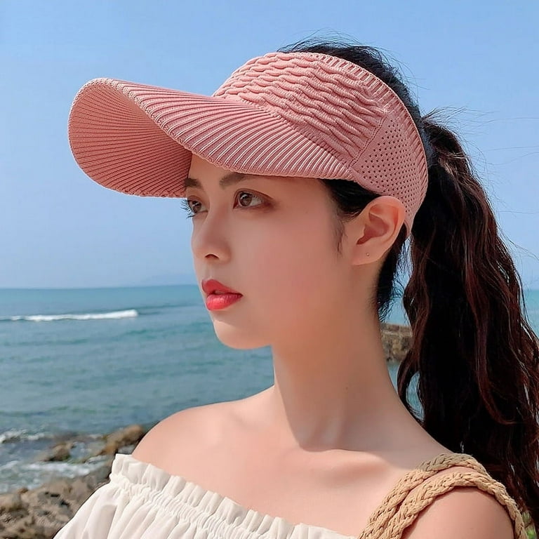 New Long Brim Ponytail Sun Hats Women Casual Hollow Out