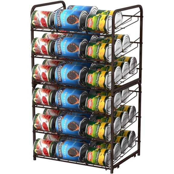 2-Pack Can Organizer for Pantry, Brown Can Dispenser Holds 36 Cans for Pantry, Kitchen & Cabinet