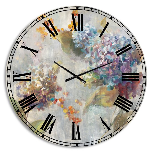 Designart 'Autumn Hydrangea' Traditional wall clock