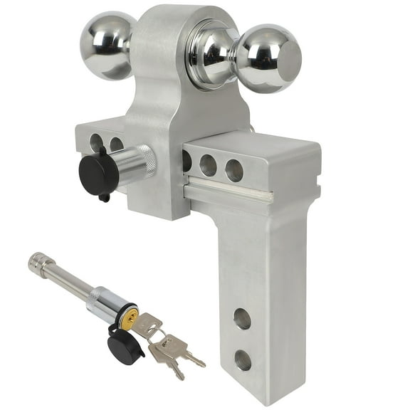 CCIYU Durable 2" receiver Dual Ball Mount 10000lb 6'' Drop Adjustable Trailer Towing Hitch