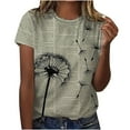 thumbnail image 3 of yievot T-Shirts pour Femmes Mode Adulte Femme Col Rond Manches Courtes Hauts T-Shirt Imprimés Tee Ample, 3 of 6