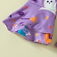 thumbnail image 6 of Gunia Toddler Baby Girl Halloween Outfit Hallowmas Long Sleeve Romper Bodysuits Cartoon Prints Flare Pants Headbands Girls Outfits,Purple 12-18 Months, 6 of 8