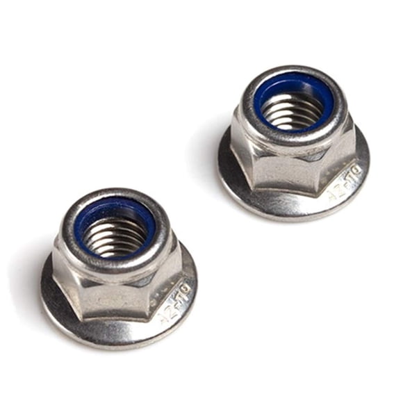 FullerKreg (Pack of 25) M4 x 0.7 DIN 6926 Hex Flange Nylon Insert Lock Nuts, 18-8 Stainless Steel 304, Bright Finish