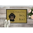 thumbnail image 2 of Smooth Black and Tan Dachshund Spoiled Dog Lives Here Door Mat, 2 of 4