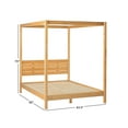 thumbnail image 4 of Walker Edison Minimalist Slatted Wood Queen Canopy Bedframe, Natural Pine, 4 of 18