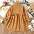 thumbnail image 4 of Toddler Baby Girls Clothes 5T Girls Dress 6T Girls Long Sleeve Solid Color Dress Brown, 4 of 6