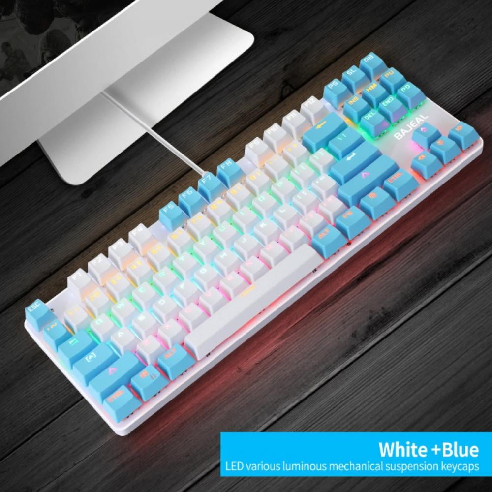 KERVINJESSIE Mechanical Gaming Keyboard Blue Switches LED Backlit 104-Key Multimedia Gaming Keyboard Color : Black KERVINJESSIE Mechanical Gaming Keyboard Blue Switches LED Backlit 104-Key Multimedia Gaming Keyboard Color : Black