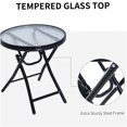 thumbnail image 3 of Grey 3-Piece Outdoor Rocking Set with Glass Table, Foldable Patio Chairs for Garden, Deck, Backyard, 3 of 9