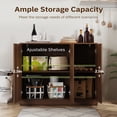thumbnail image 6 of Buffet Cabine with 3 Door, Kitchen Storage Cabinet with Adjustable Shelf, Coffee Bar Accent Cabinets for Living Room, Entryway, Walnut, 6 of 9