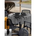 thumbnail image 5 of Outdoor Tablecloth with Umbrella Hole for Patio/Picnic/Party/Camping, Black Cement Gray Waterproof Table Cloth Square Cover Washable, Modern Abstract Art Black (54"x 54"), 5 of 8