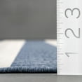 nuLOOM Robin Multi Stripe Indoor/Outdoor Blue 7' 6" Coastal Square Rug