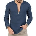 thumbnail image 2 of Patlollav Mens Shirts Formal Color Print Long Sleeve Turndown Collar Blouse, 2 of 6