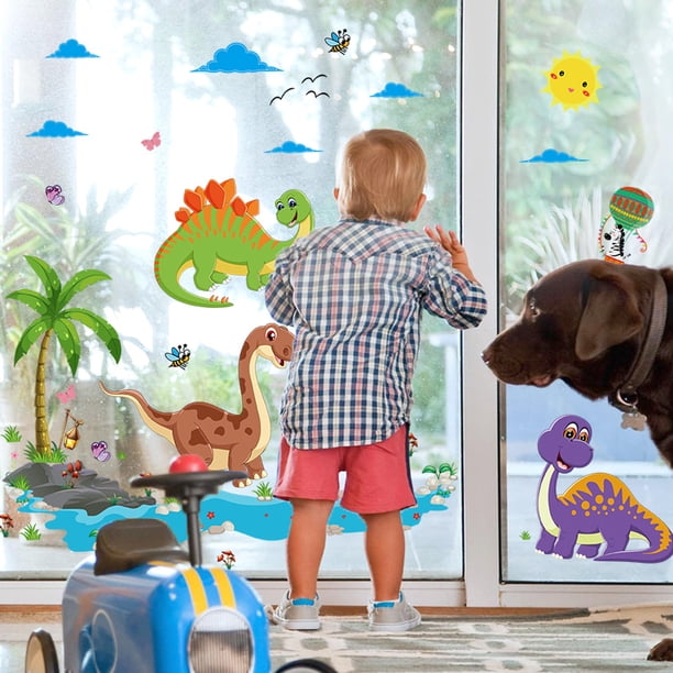 Vinilos Decorativos De Tela Con Diseño De Dinosaurios En Acuarela Para La Habitación De Un Bebé. - España