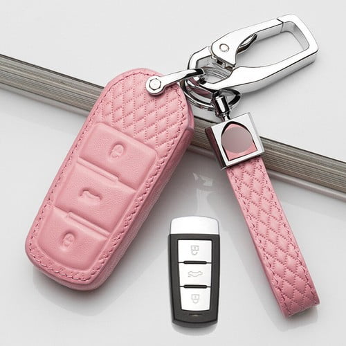 Car Key Fob Cover Case Protector Leather Car Smart Remote Key Fob Case Cover For Volkswagen/ VW /Passat CC B6 B7