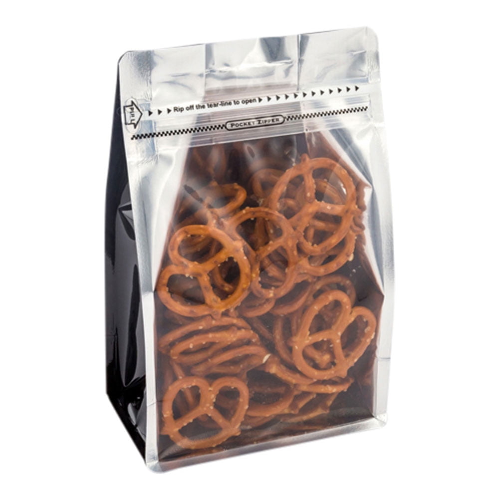 Heat Seal Snack Bags, Food Bags, Candy Bags with Double Seal Resealable Bag Black Food