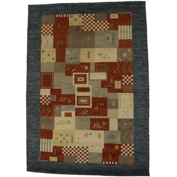 Multicolored Indo Modern 6X8 Indoor Oriental Area Rug Kids Carpet