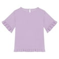 thumbnail image 4 of Delliss Girls Summer Linen Half Sleeve Tops Summer Fashion Loose Tops Round Neck Basic Tees, 4 of 9