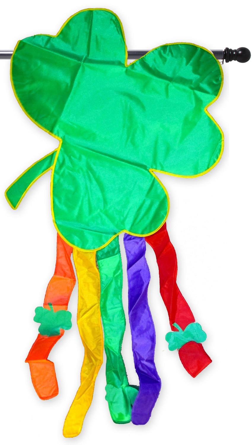 Shamrock St. Pat's Day 3D Applique House Flag