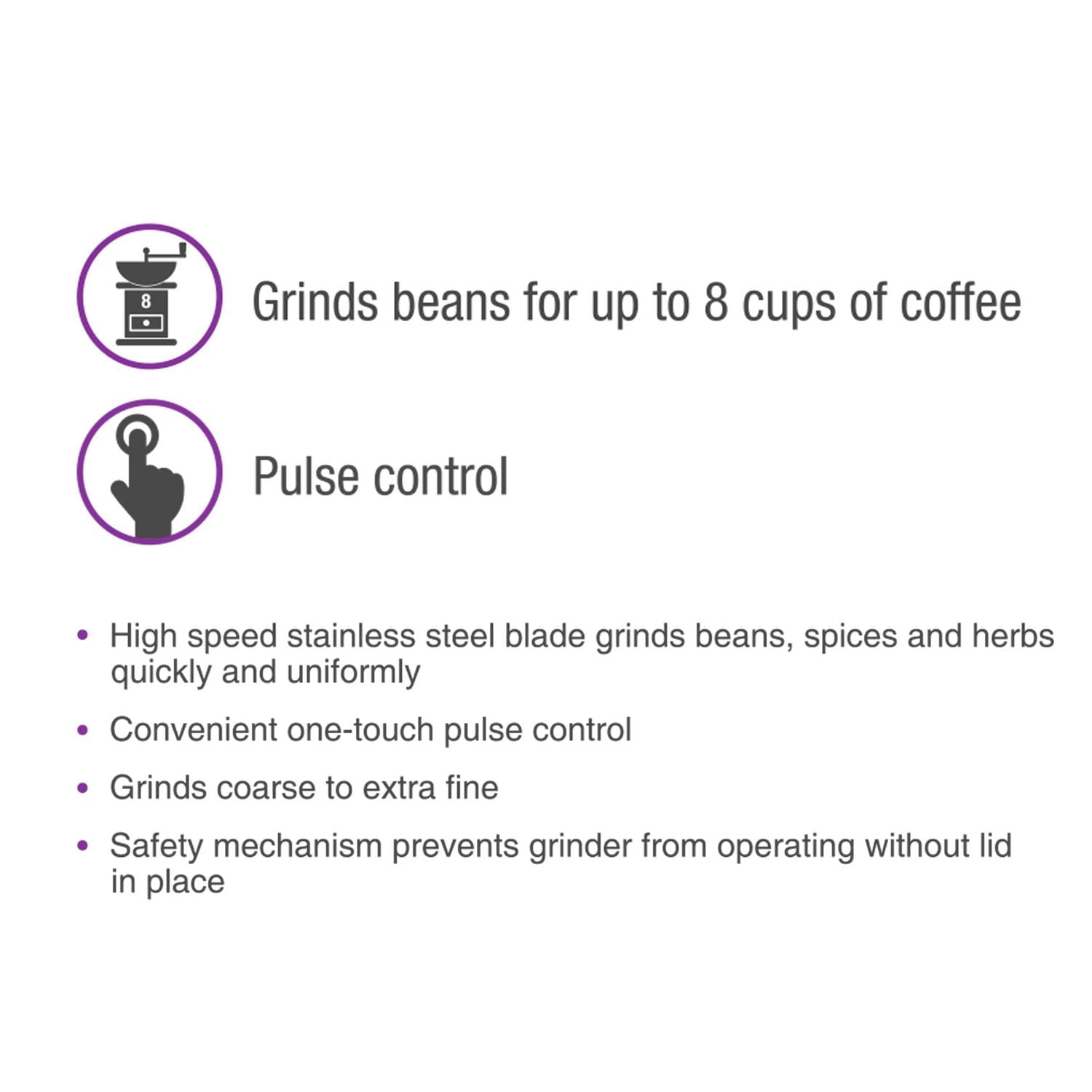 Salton Coffee, Spice & Herb Electric Grinder - White, CG1990WH