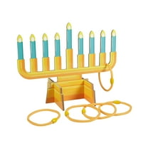 20" x 15 1/4" Wood Hanukkah Menorah Ring Toss Game - 6 Pieces