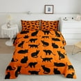 thumbnail image 2 of jejeloiu Cute Cat Kitten Queen Comforter Set,Kawaii Pet Animals Bedding Sets,Orange Black Bedding Comforter Set For Boys Kids,Luxury Bedroom Decor Reversible,3pcs, 2 of 8