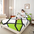 thumbnail image 4 of Erosebridal Abstract Geometry Grid Bed Sheets Set Queen Size,Green Aesthetic Art Bedding Sets Queen Size,Geometric Pattern Bed Sheets Queen,Microfiber Room Decoration,4-Piece, 4 of 7