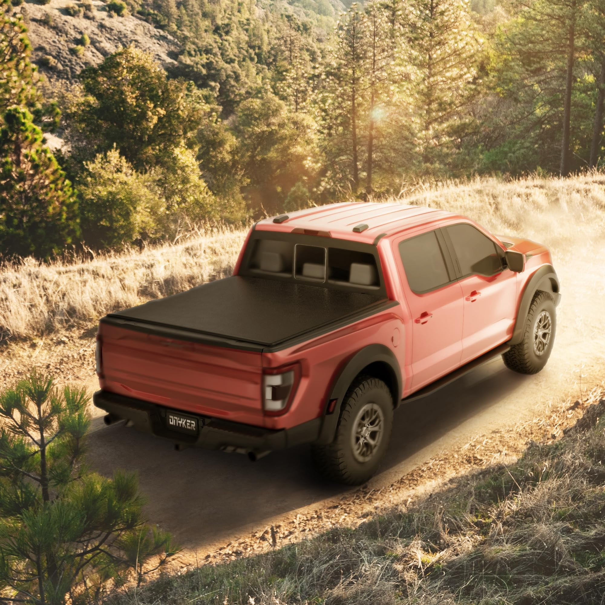 Soft Roll-up Truck Bed Tonneau Cover Compatible with 2024-2025 Toyota Tacoma, 5'(60") Bed with OE Track System