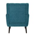 thumbnail image 4 of Accent Chair for Living Room, Modern Chenille Fabric Upholstered Armchair with Pillow and Solid Wood Leg, Comfy Soft Padded Lounge Chair Reading Chair for Small Spaces Bedroom, Teal, 4 of 7
