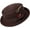 Brown, variant on Different Touch Men Women Crushable Wool Felt Pork Pie Fedora Hats with Feather