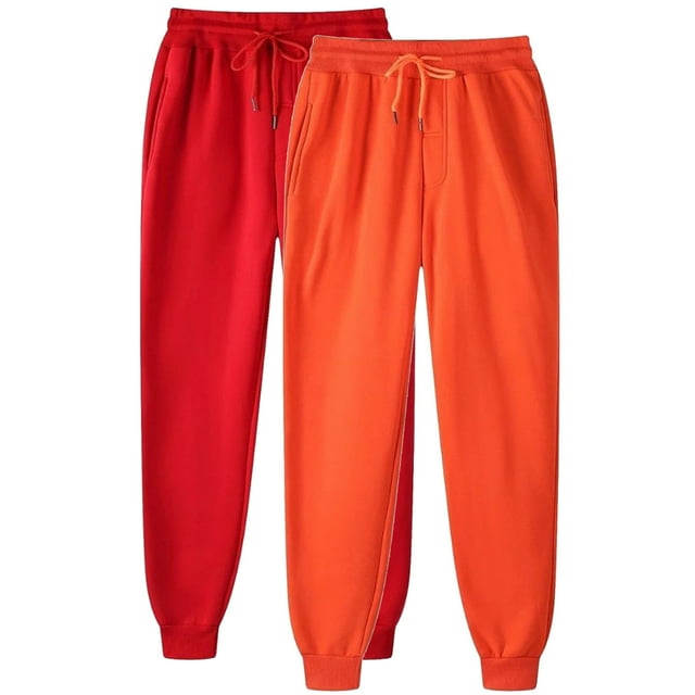 Yuyuzo 2pc Plus Size Sweatpants for Women Elastic Drawstring High Waisted Cinch Bottom Joggers Trackpants with Pockets