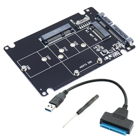 

M.2 NGFF/ MSATA to Sata 3.0 Adapter USB 3.0 Sata Hard Disk 2 in 1 Converter