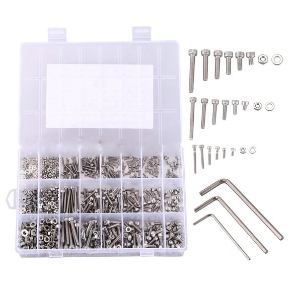 UPGRATOR 1080Pcs Stainless Steel Bolt Nut Assortment for Machinery Industry Fasteners