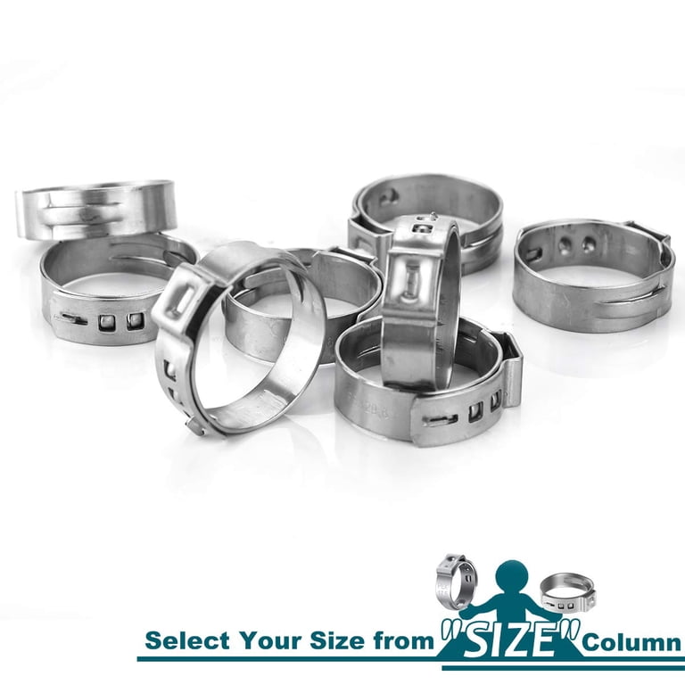 MISPIRE 25 PCS 3/4 Inch Stainless Steel 304 PEX Pinch Clamps - Cinch Clamp Rings For PEX Pipe Tubing & Fitting Connections 3 thumbnail image