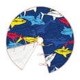 thumbnail image 3 of Salouo Cartoon Shark Christmas Tree Skirt 48" Farmhouse Christmas Decorations Snowman Xmas Tree Skirt Tree Mat for Holiday Party Decor, 3 of 8