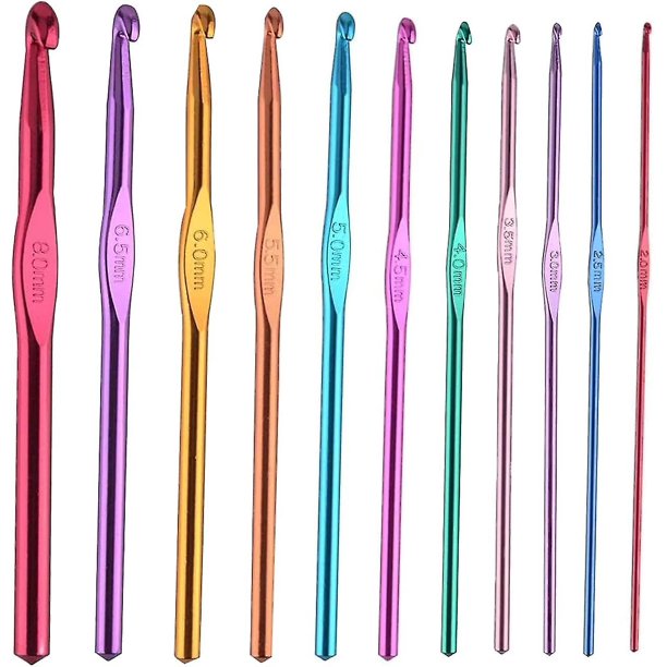 Kit de ganchos de crochet de aluminio para mujer (12 piezas, color aleatorio) Z