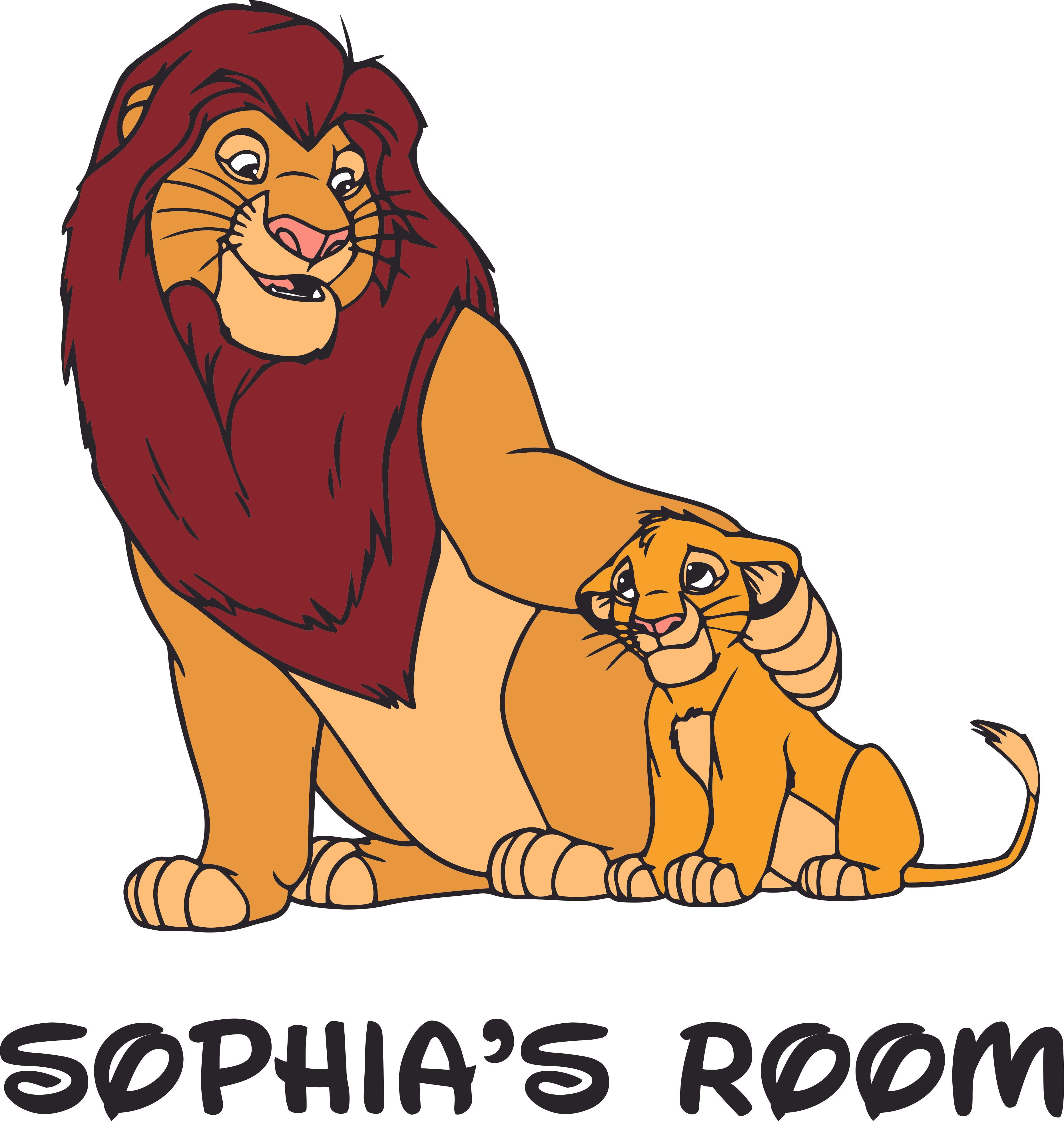 Download Lion King Baby Simba and Mufasa Customized Wall Decal ...