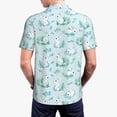thumbnail image 3 of Balery Rabbit And Dragonfly Printed Men’s Short Sleeve Polo Shirt, Midweight Men's Shirt,Golf Polo shirts -3X-Large, 3 of 8