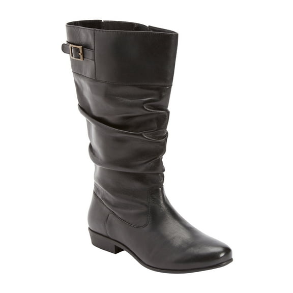 Comfortview Monica Wide Calf Leather Boot Mid Calf Women's Winter Shoes (Wide Widths Available)