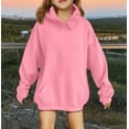 thumbnail image 2 of MLQIDK Black Hoodie Kids Girls Sweatshirt 10-12 Years Long Sleeve Solid Color Cute Plain Hoodie Preppy Pullover Cute Hoodie for Teen Girls 140(9-10 Years), 2 of 5