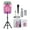Pink, variant on Portable Bluetooth Speaker 8" Woofer w/ Tripod Stand Microphone Remote Control White LED Clear Shell