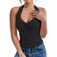 thumbnail image 3 of Halter Tops for Women Going Out Tank Tops Twist Front Slim Fit Backless Sleeveless Y2k Corset Tops, 3 of 9