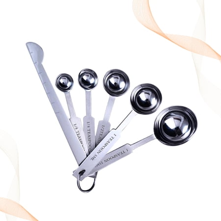 DRAFIDEEP 6Pcs Stainless Steel Measuring Spoon Set with Silicon Handles for Kitchen Cooking and Coffee