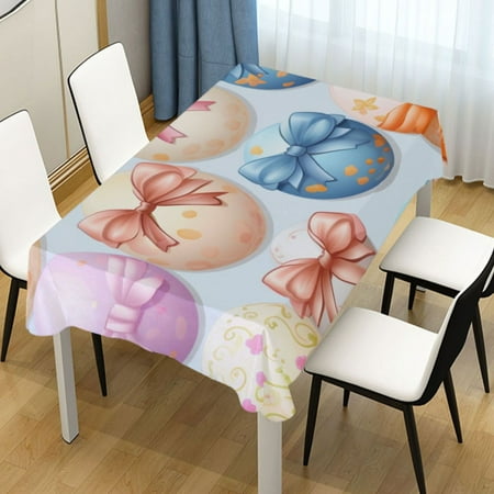 

Ryvnso Egg with Bow Tie Rectangle Table Cloth Tablecover Dinning Tablecloth 54 x54