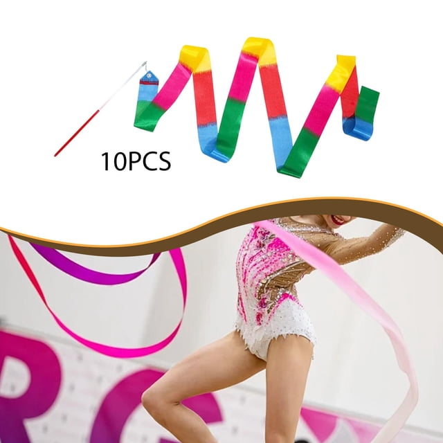 Ethern 10 Pieces Dance Ribbons Versatile Dancing Streamers for Kids Dancer Artistic Style B