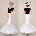 thumbnail image 3 of LICEWO Womens Layered Fishtail Petticoat Underskirt Hoopless White Floor Length Tulle Crinoline Trumpet Slips for Wedding Bridal Dress Ball Gown, 3 of 9