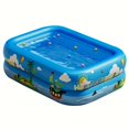 thumbnail image 5 of Bamboohart 2-Layer Printed Inflatable Swimming Pool with Ocean Ball Design - Foldable Thickened PVC Rectangular Pool for Indoor/Outdoor Use  No Electricity Needed  Holds 1-3 People (Home, 5 of 5