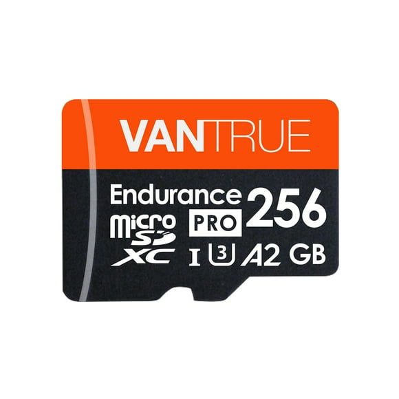 Vantrue 256GB microSDXC UHS-I U3 4K UHD Video High Speed Transfer Monitoring SD Card with Adapter for Dash Cams, Body Cams, Action Camera, Surveillance & Security Cams