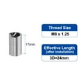 thumbnail image 2 of Uxcell 50pcs M8 x 1.25  3D Wire Thread Inserts 304 Stainless Steel Helical Type Repair Kit, 2 of 7