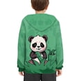 thumbnail image 4 of Xoenoiee Cartoon Panda Bamboo Print Girls Hoodies with Front Kangaroo Pocket Hooded Sweatshirt Long Sleeve Hoodies Pullover Activewear for Kids Age 6-16 Years, XL, 4 of 7