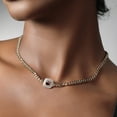 thumbnail image 5 of Gem Stone King 14K Gold Plated Red Garnet and Moissanite Cuban Curb Link Chain Pendant Necklace for Women (1.19 Cttw, Gemstone Birthstone, Cushion 6MM, 16 inch Chain + 2 inch Extender), 5 of 6